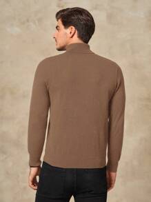 Manfinity VCAY Men Solid Turtleneck Jumper - Camel - View 5
