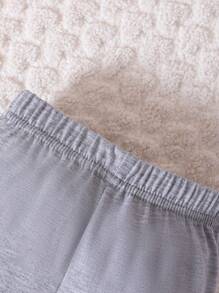 Bebé niña Sudadera con estampado de dibujos animados con diseño de orejas 3D & Pantalones de malla bajo con fruncido - Multicolor - Ver 6