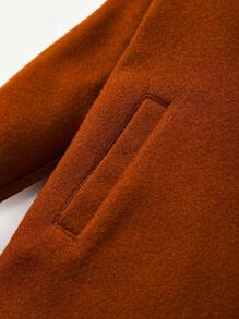 Cozy Pixies Baby Boys' Solid Color Thick Woolen Coat With Turn-down Collar - Rust Brown - View 6