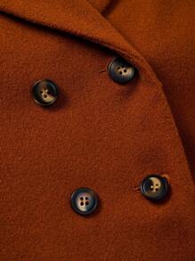 Cozy Pixies Baby Boys' Solid Color Thick Woolen Coat With Turn-down Collar - Rust Brown - View 9