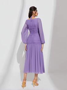 Modelyn Robe À Nœud À Ruché À Volants - Lilas - Voir 2