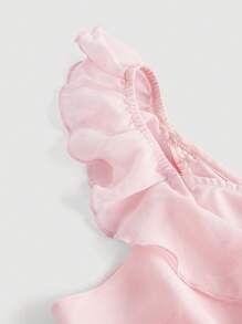 SHEIN MOD 1入組單肩荷葉邊荷葉邊洋裝