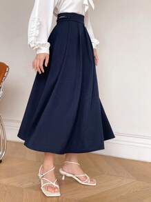 DAZY 褶裥细节 折叠褶裥细节裙