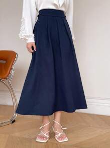 DAZY 褶裥细节 折叠褶裥细节裙