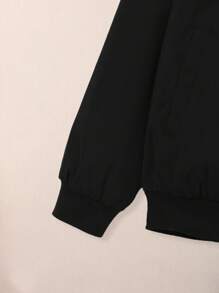 SHEIN Tween Boy Casual Printed Baseball Collar Loose Fit Jacket - Black - View 6