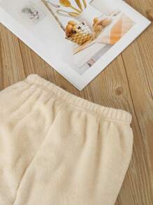 男小童小熊刺繡3D耳朵設計法蘭絨睡衣套裝 - 灰色 - 查看 5