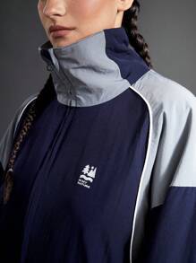 In My Nature 女式軟殼復古預科風格防水夾克，可調節腰部和底邊 - 藏蓝色 - 查看 8