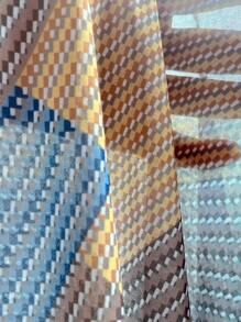 SHEIN Swim Curve 大碼條紋印花開門襟和服罩衫 - 藍色 - 查看 6