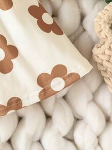 女嬰印花洋裝＆ 頭巾