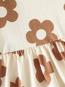 女嬰印花洋裝＆ 頭巾