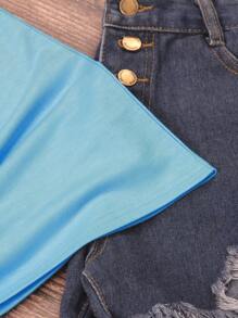 INAWLY Camiseta con estampado de dibujo - Azul - Ver 4