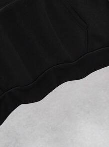 Manfinity Dauomo Men Bear And Letter Graphic Drawstring Hoodie - Black - View 4