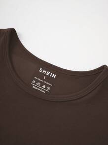 INAWLY 骷髅圖案短款T恤 - 咖啡棕 - 查看 6