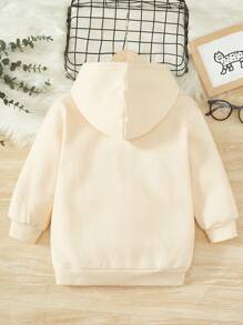 Young Girl Thanksgiving Letter & Turkey Print Sweatshirt - Beige - View 2