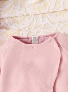 Baby Girl Raglan Sleeve Coat With Scarf - Pink - View 3