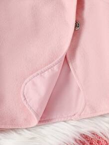 Baby Girl Raglan Sleeve Coat With Scarf - Pink - View 4