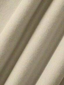 SHEIN EZwear 万圣节字母图案保暖内衬套头卫衣，秋季卫衣 - 米色 - 查看 5