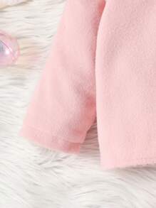Baby Girl Raglan Sleeve Coat With Scarf - Pink - View 5