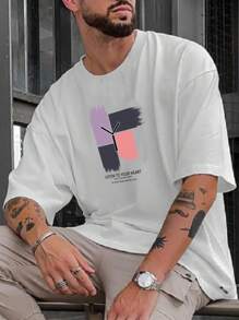 男士標語圖案T恤 - 白色 - 查看 5