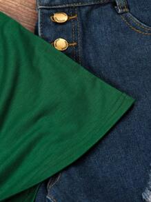 INAWLY Áo thun in hình Graphic Tees Áo thun nữ - màu xanh lá - Xem 3