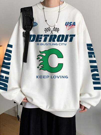 Guys Letter Graphic Sweatshirt