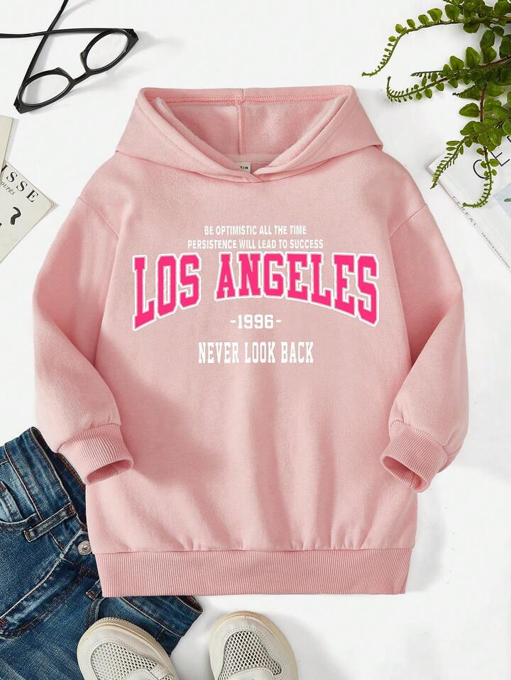 Young Girl Slogan Graphic Hoodie | SHEIN