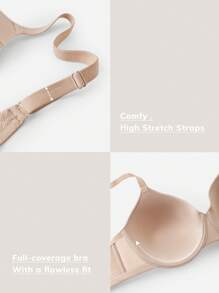 LUVLETTE 女士天然全覆盖棉质内衣，适合 T 恤文胸 - 杏色 - 查看 6