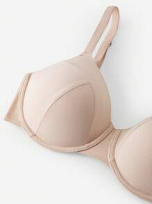 LUVLETTE 女士天然全覆盖棉质内衣，适合 T 恤文胸 - 杏色 - 查看 7