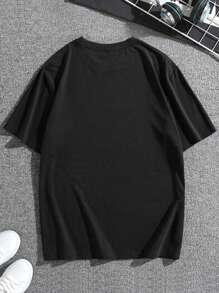 Men Plus Dog & Figure Graphic Tee - Black - View 2