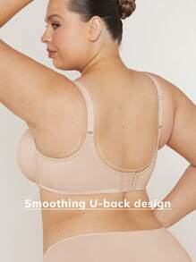 LUVLETTE 女士天然全覆盖棉质内衣，适合 T 恤文胸 - 杏色 - 查看 3