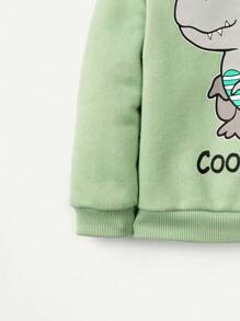 Cozy Pixies 男嬰卡通和字母圖案運動衫 - 薄荷綠 - 查看 6