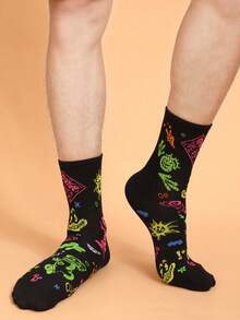 naijemn Personalized Graffiti Pattern Men's Mid-calf Socks