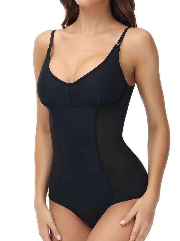 Contrast Mesh Shapewear Bodysuit SHEIN USA