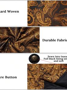 Men Paisley Jacquard Waistcoat - Rust Brown - View 3