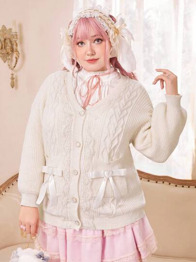 ◆SNAPPY CUDDLE◆ Smokie Rosie Ribbon Cardigan Smokie Rosie Ribbon Cardigan - 스내피커들