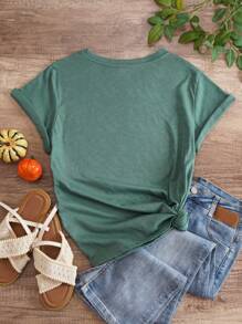 INAWLY Cow Print Tee Graphic Tees Women Tops