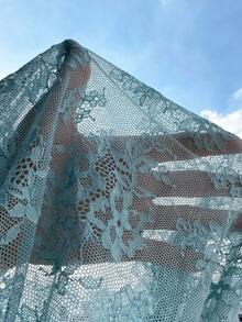 Vestido de dormir de tirantes con encaje en contraste con lazo delantero - Azul Cadete - Ver 6