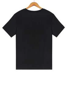 Men Slogan Graphic Tee - Black - View 2