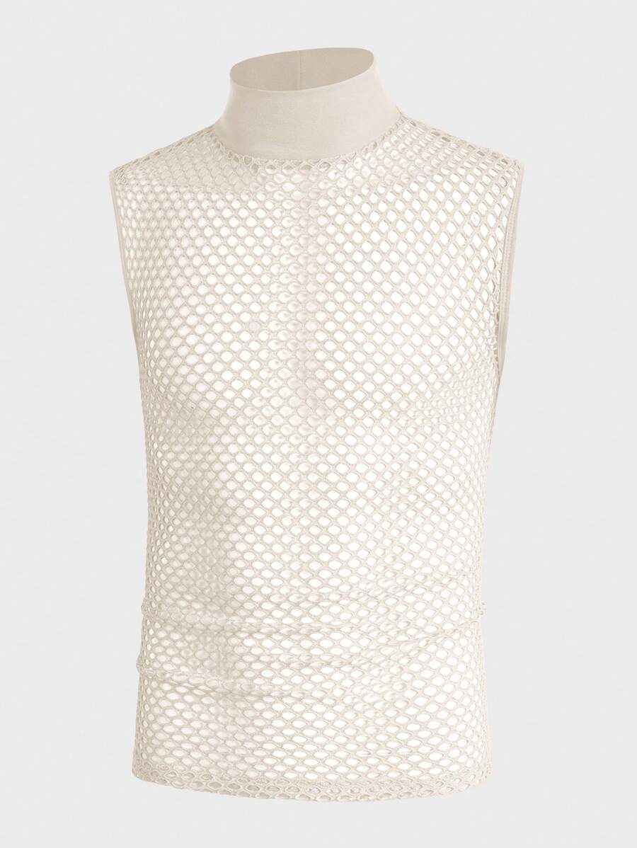 Manfinity Fever City Nam Chất rắn Lưới Áo ba lỗ - Màu be - Xem 1