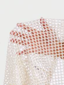 Manfinity Fever City Nam Chất rắn Lưới Áo ba lỗ - Màu be - Xem 4