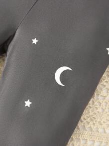 SHEIN 女嬰3入組月亮星星圖案長褲 - 彩色 - 查看 6