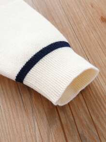 女童學院風長袖針織毛衣洋裝秋冬 - 杏色 - 查看 7