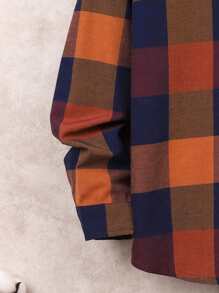 SHEIN Tween Boy Collared Long Sleeve Plaid Woven Comfortable Shirt - Multicolor - View 6