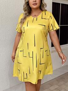 EMERY ROSE Hơn In Địa lý Cổ v Đầm - Màu vàng - Xem 1