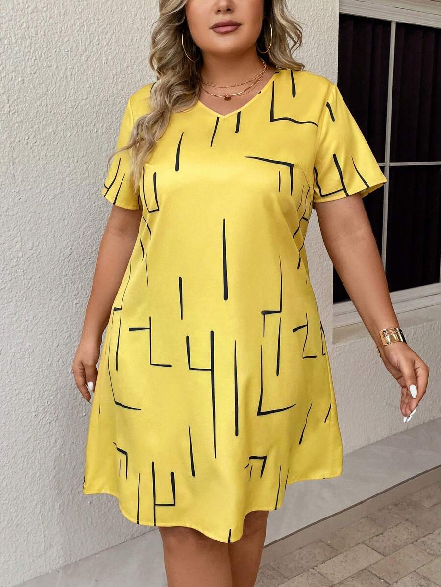 EMERY ROSE Hơn In Địa lý Cổ v Đầm - Màu vàng - Xem 1