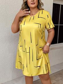 EMERY ROSE Hơn In Địa lý Cổ v Đầm - Màu vàng - Xem 3