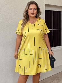 EMERY ROSE Hơn In Địa lý Cổ v Đầm - Màu vàng - Xem 4