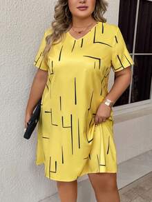 EMERY ROSE Hơn In Địa lý Cổ v Đầm - Màu vàng - Xem 5