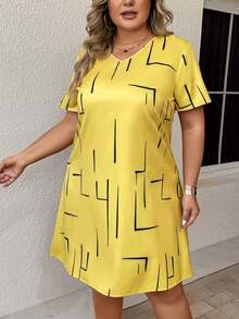 EMERY ROSE Hơn In Địa lý Cổ v Đầm - Màu vàng - Xem 6