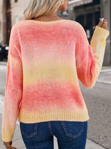 Chiquease Bóng Thả vai Áo len - trái cam - Xem 2